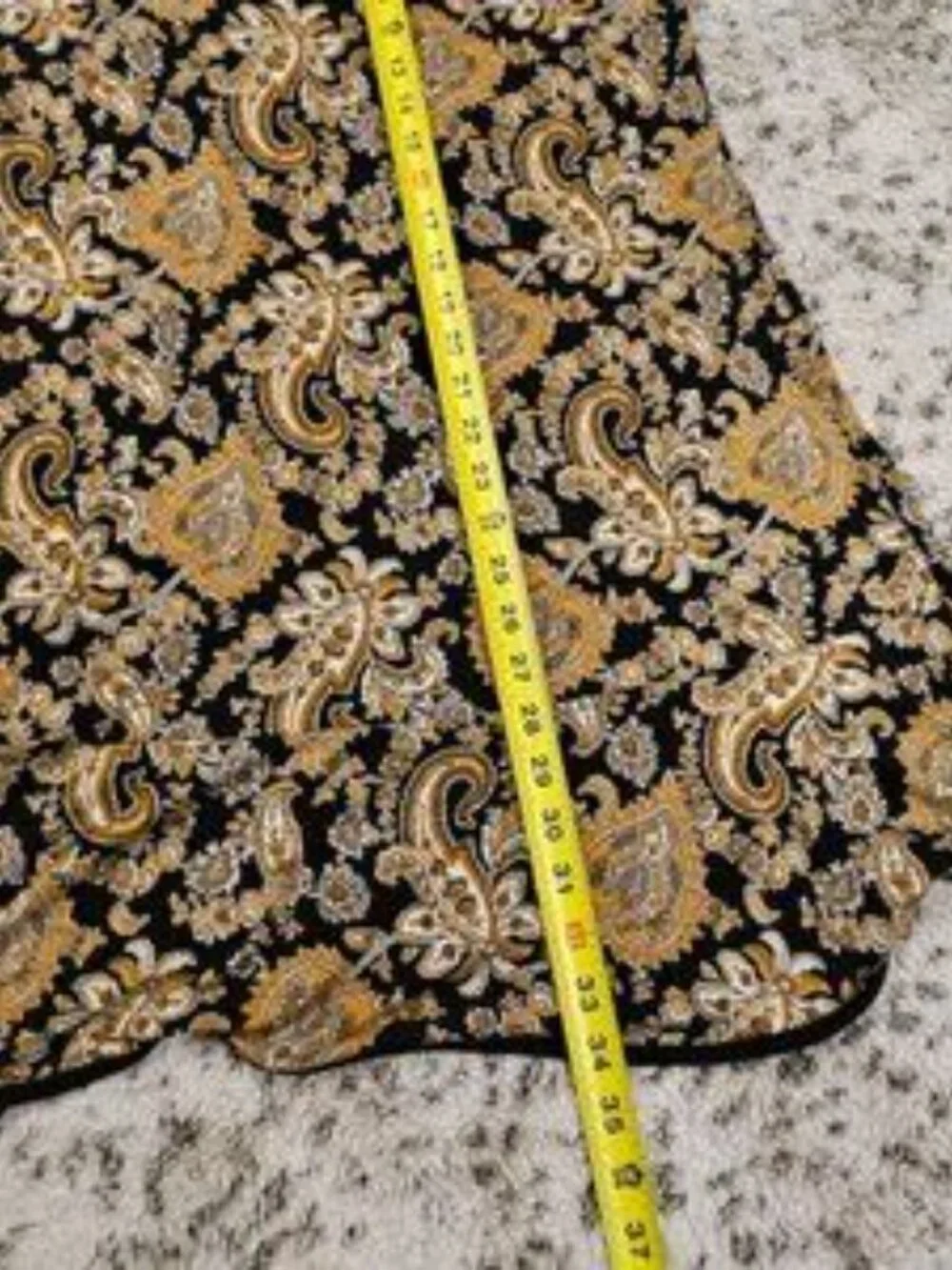 Michael Kors SZ M Black & Marigold Paisley Dress Flounce Hem Bell 3/4 Sleeves - Picture 9 of 9